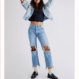 Free People Maggie Mid-Rise Straight-Leg Jeans
